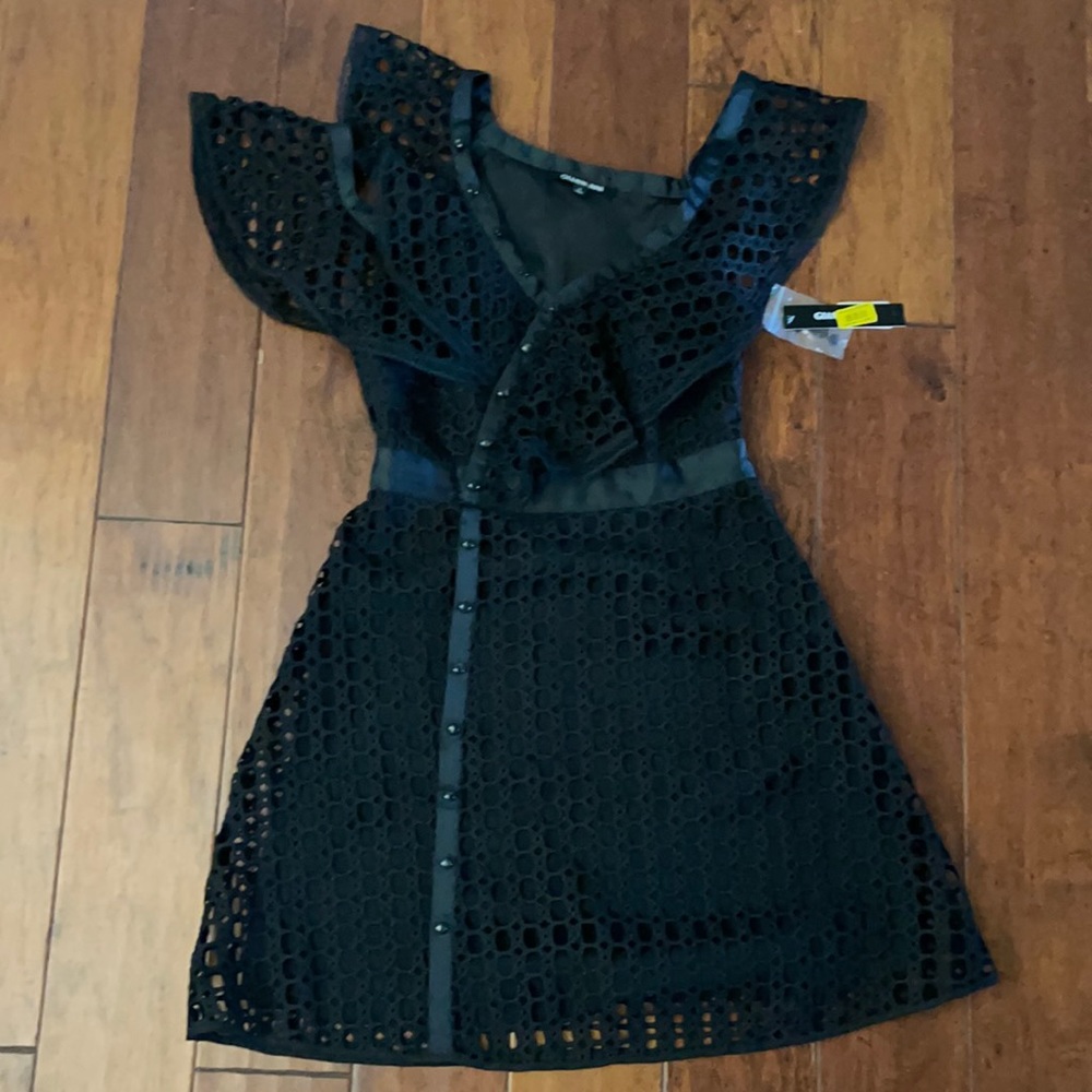 Gianni bini asymmetrical black dress sz 6